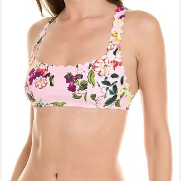 PQ women’s Hibiscus  *Reversible Bikini 2PC SET Scalloped Hibiscus Size M-NWT - Picture 6 of 13